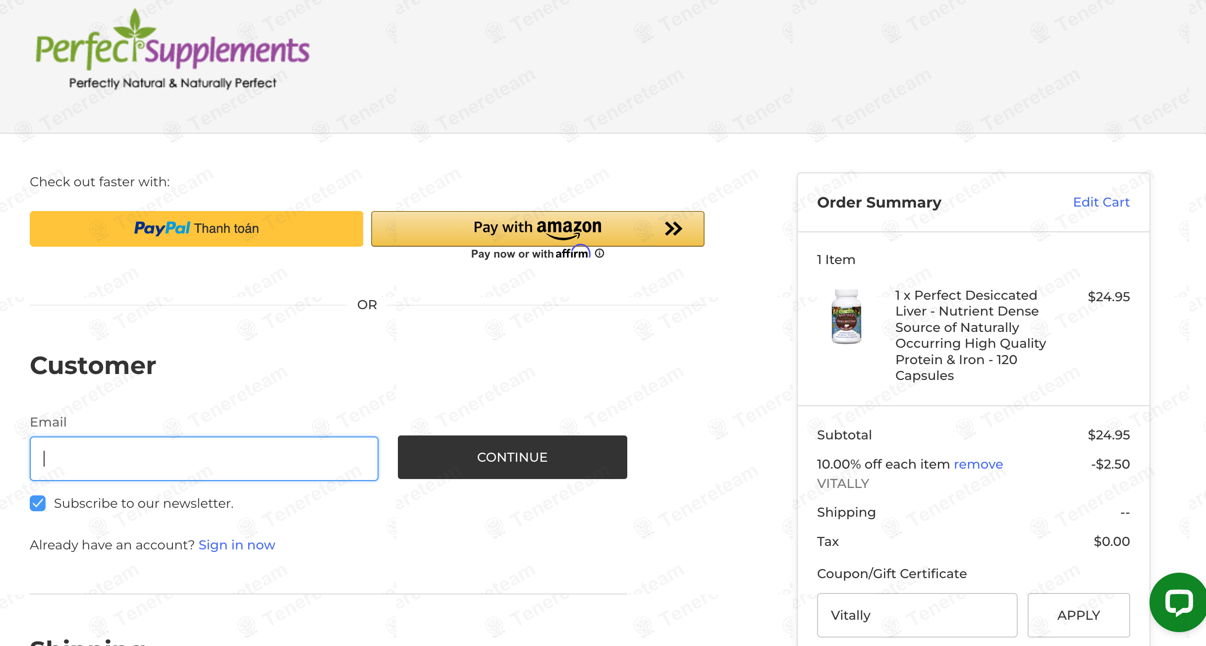 Perfect Supplements apply coupon code