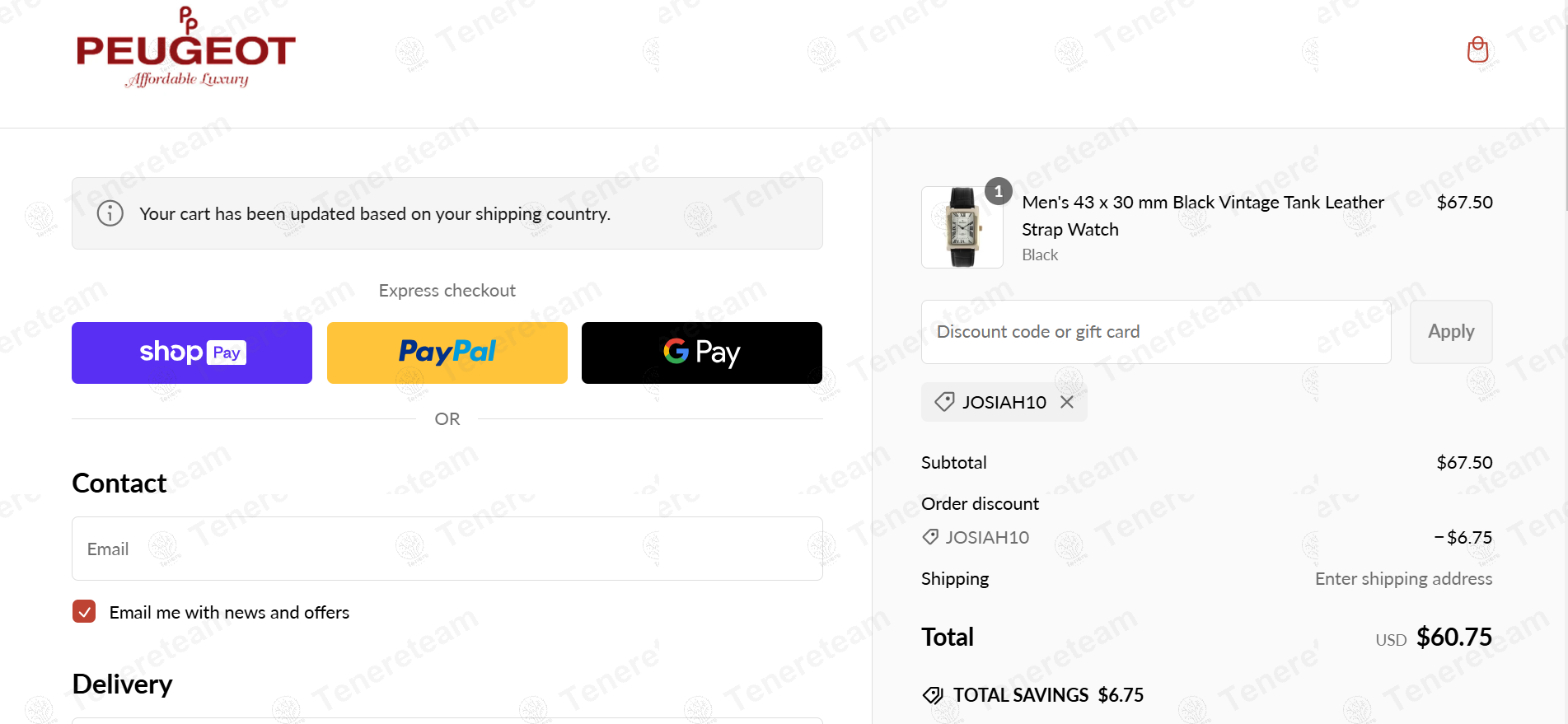 Peugeot Watches apply coupon code