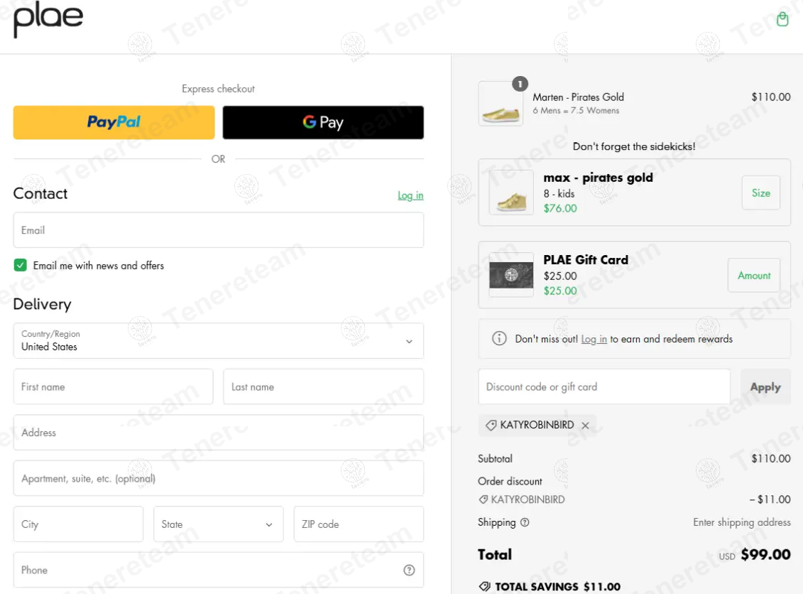 PLAE Shoes apply coupon code