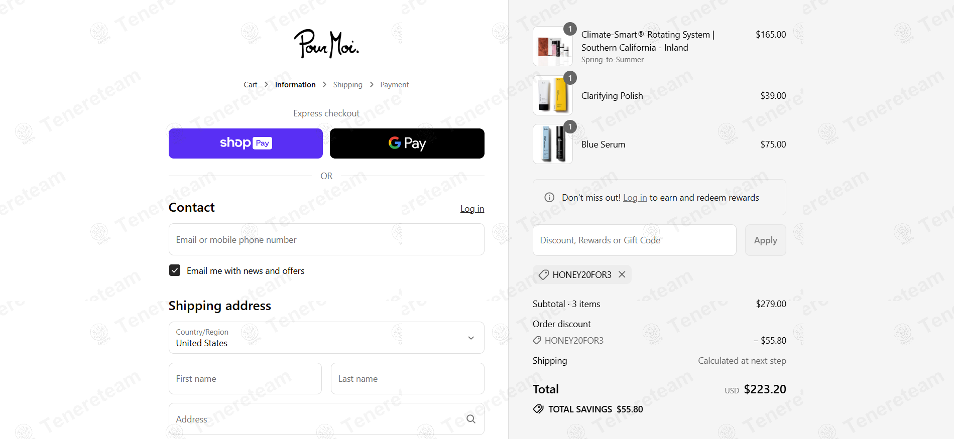 Pour Moi Skincare apply coupon code