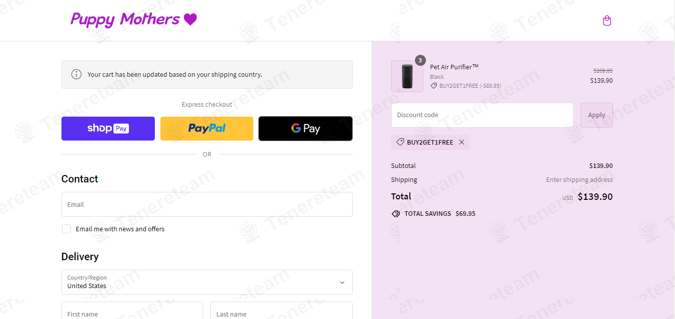 Puppy Mothers apply coupon code