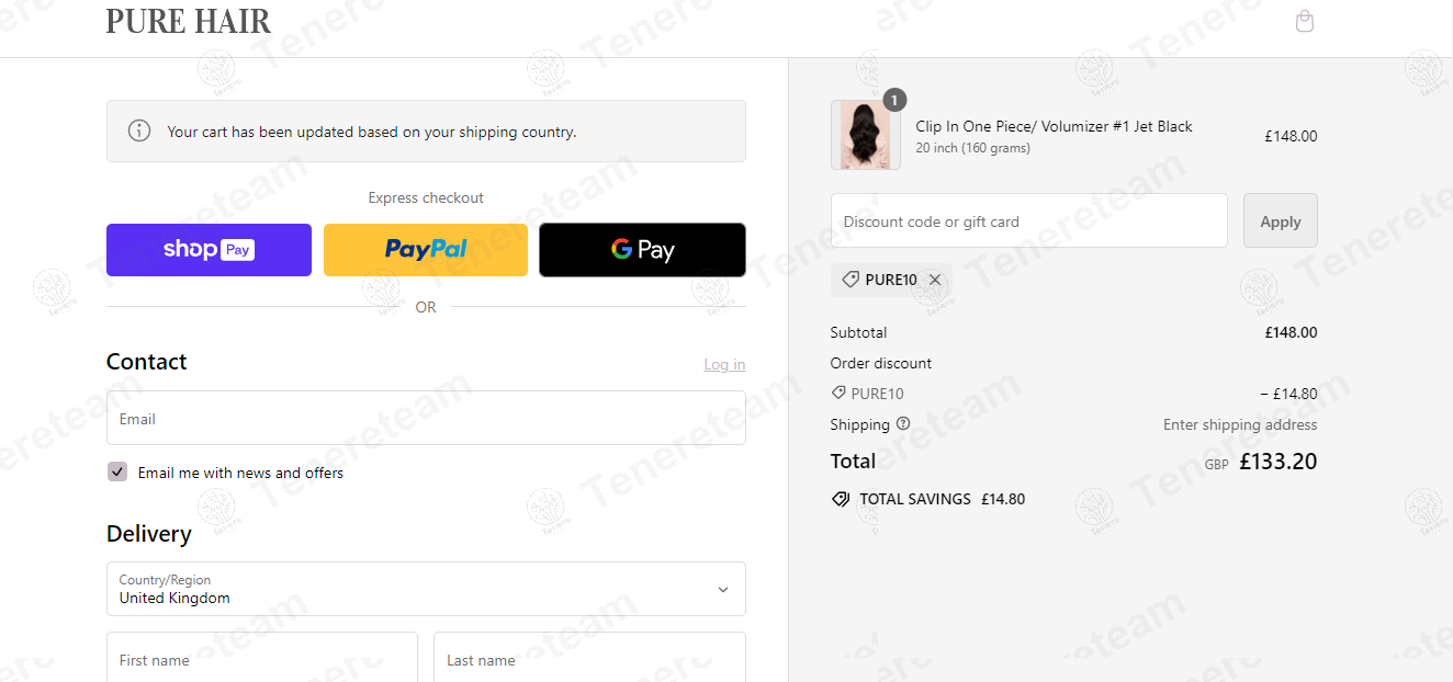 Pure Hair Extensions apply coupon code