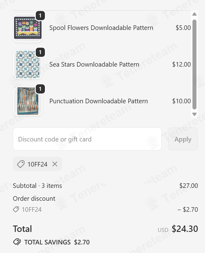 Quilting Books Patterns and Notions apply coupon code