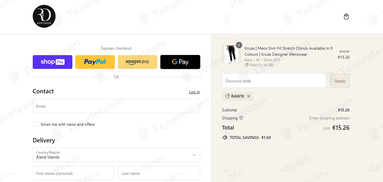 Raw Denim UK apply coupon code
