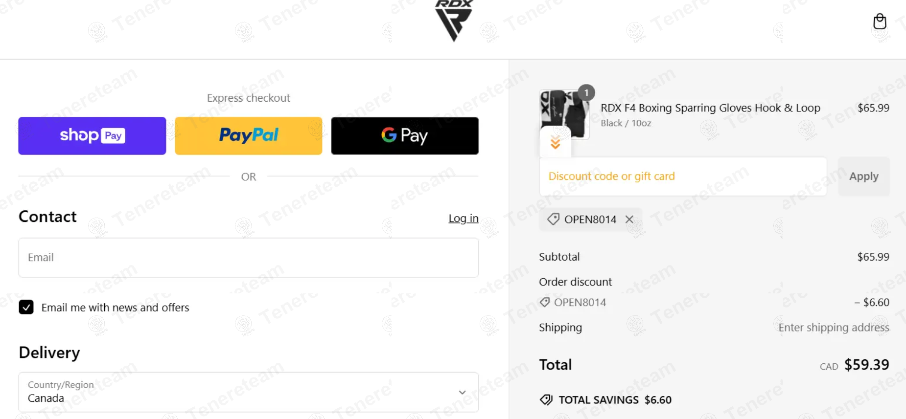 RDX Sports CA apply coupon code