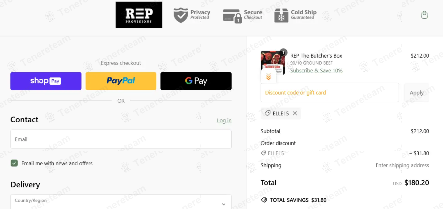 Rep Provisions apply coupon code