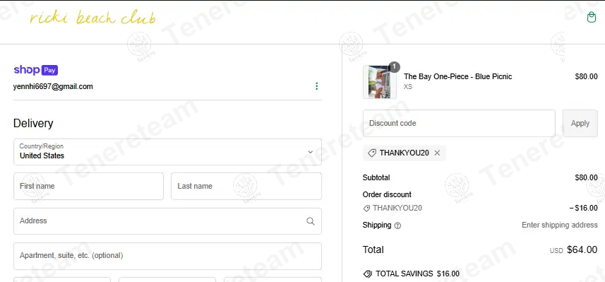 Ricki Beach Club apply coupon code
