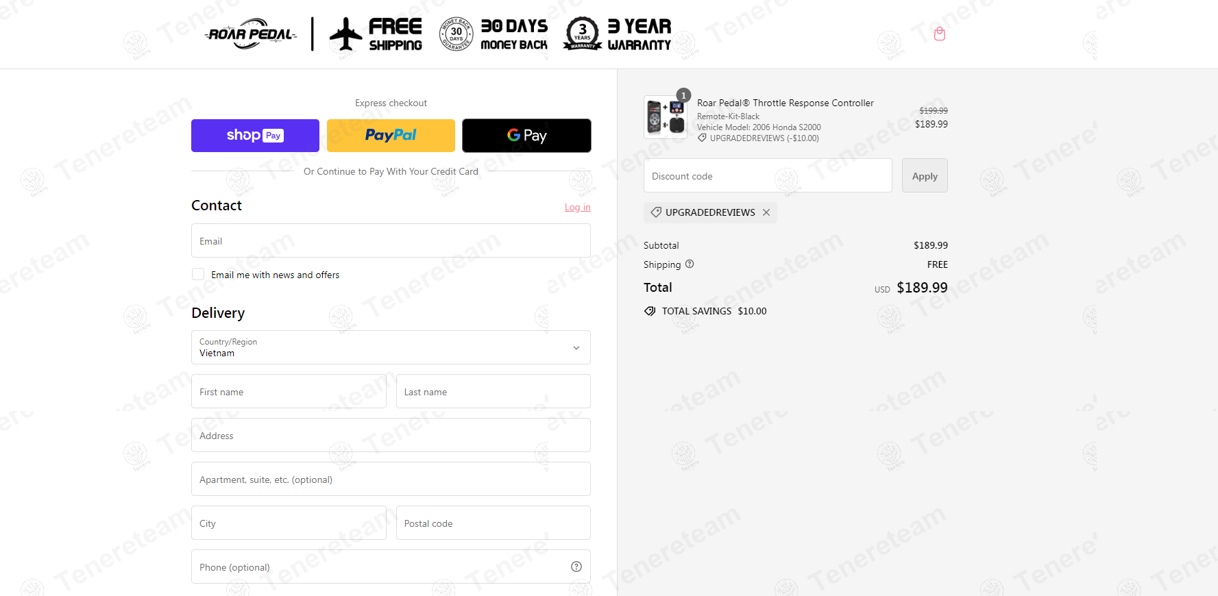 Roar Pedal apply coupon code