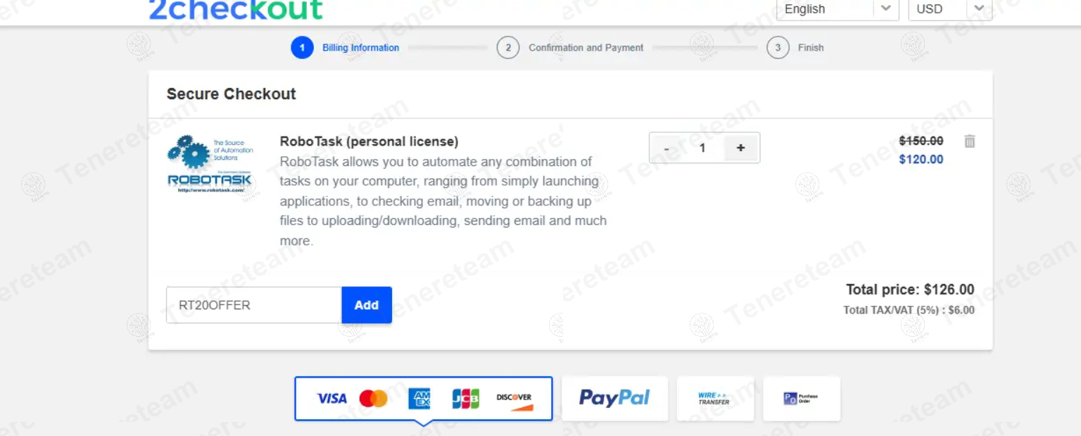 RoboTask apply coupon code