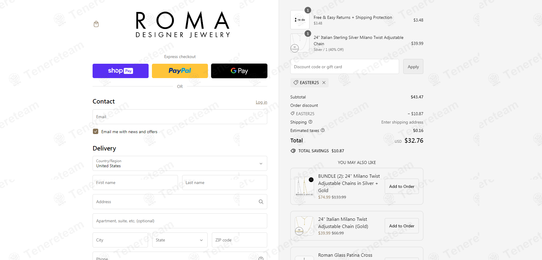 Roma Designer Jewelry apply coupon code