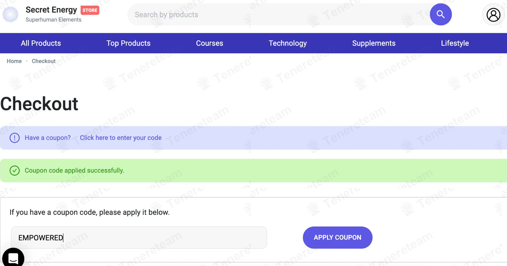 Secret Energy apply coupon code