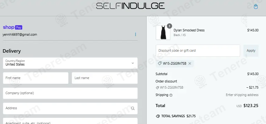 Self-Indulge apply coupon code