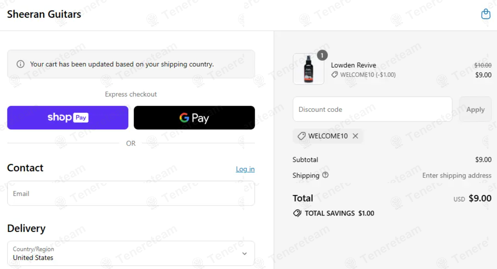 Sheeran Guitars apply coupon code