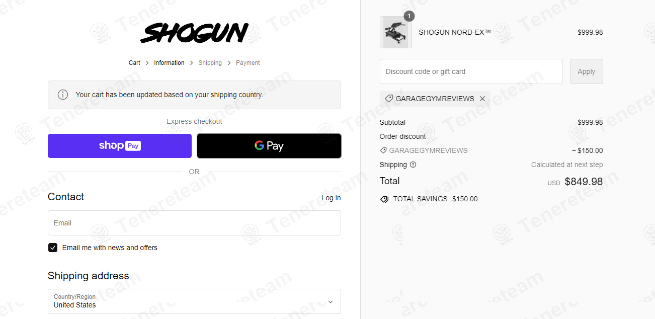 Shogun Sports apply coupon code