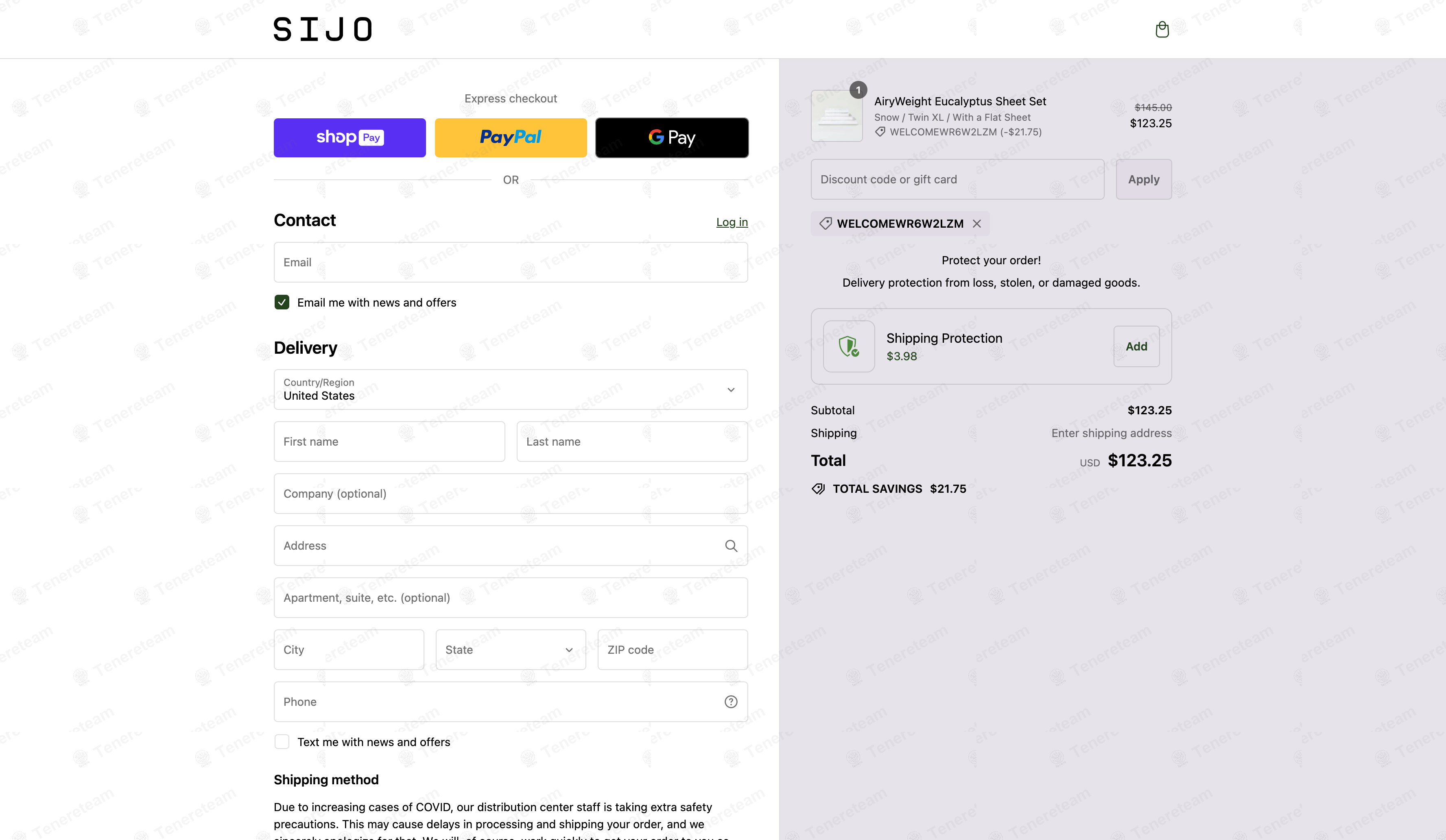 Sijo Home apply coupon code