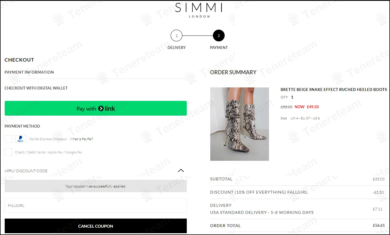Simmi Shoes apply coupon code