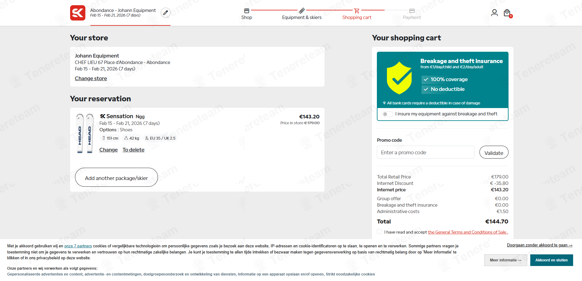 Skiset NL apply coupon code