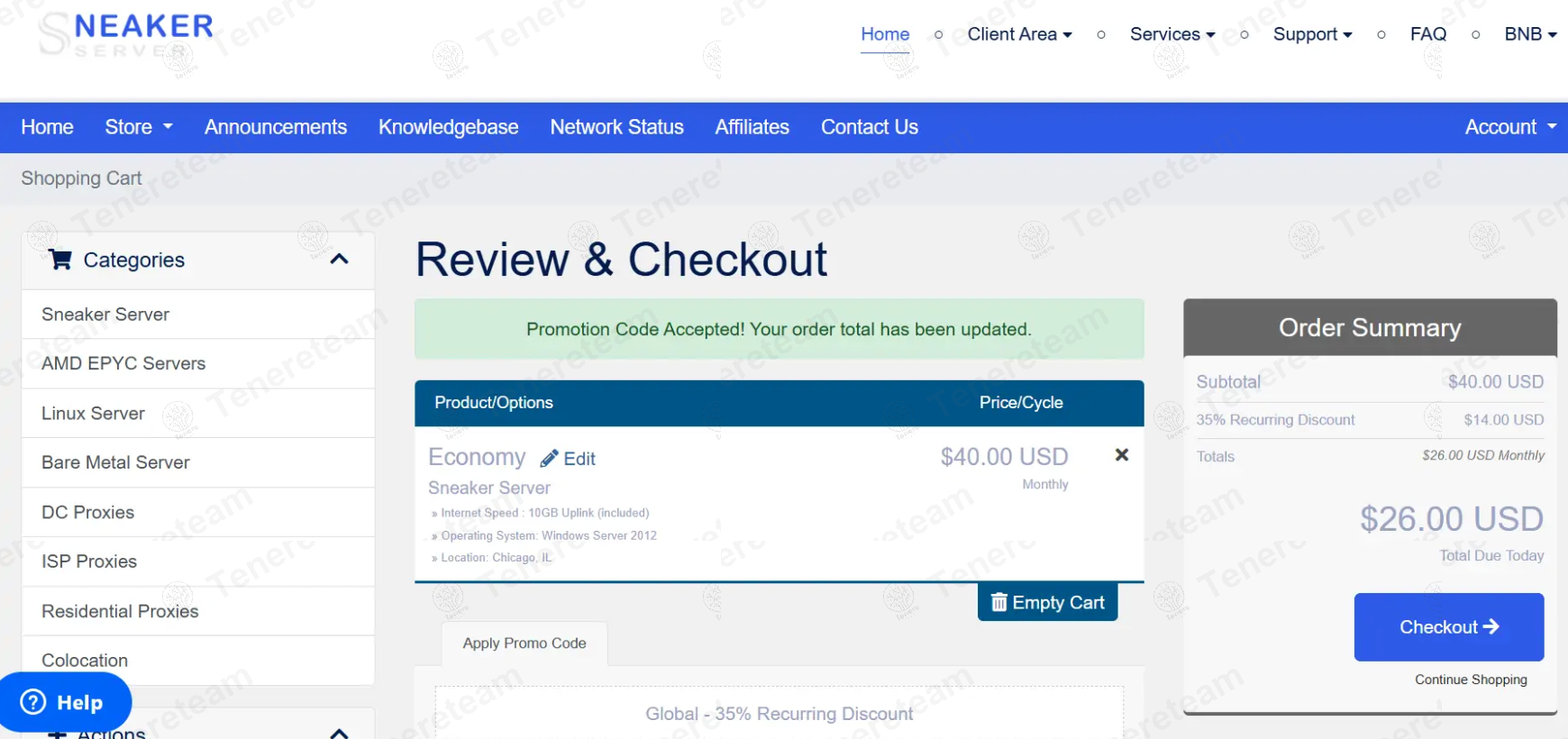 Sneaker Server apply coupon code