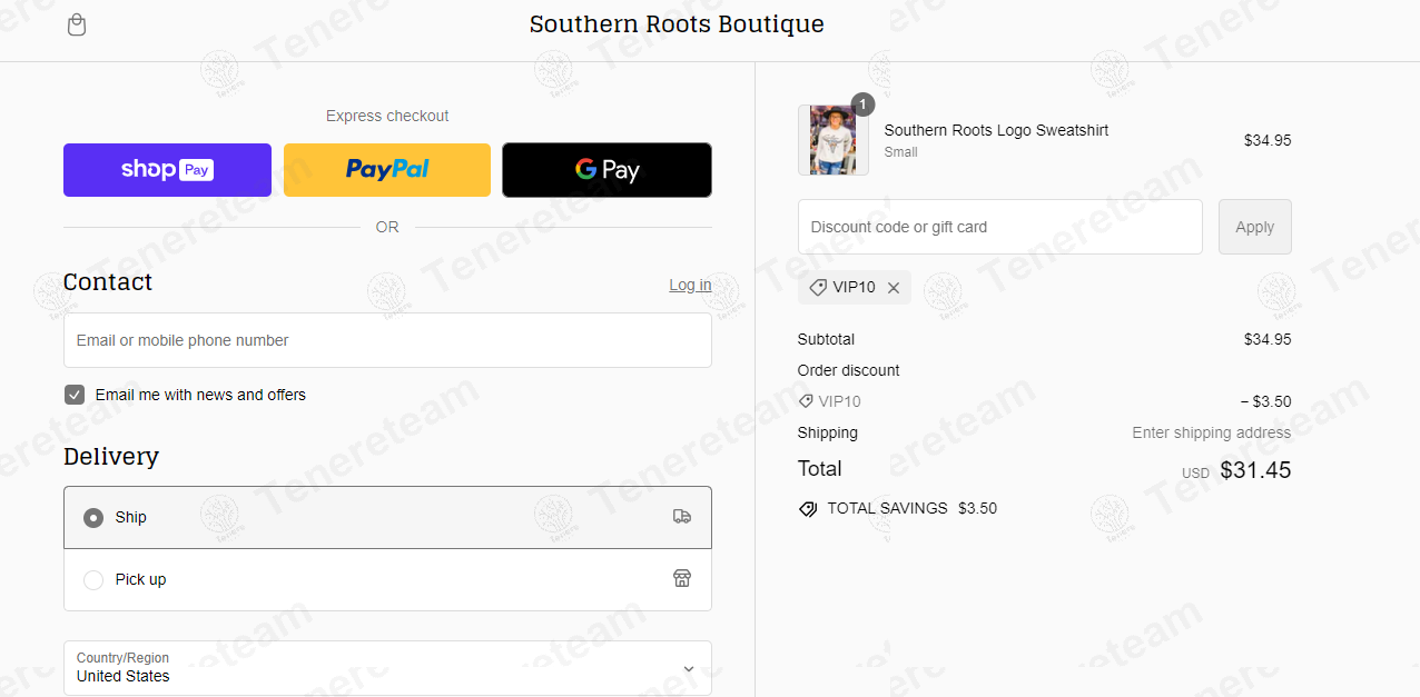 Southern Roots Boutique apply coupon code