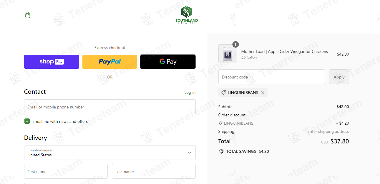 Southland Organics apply coupon code