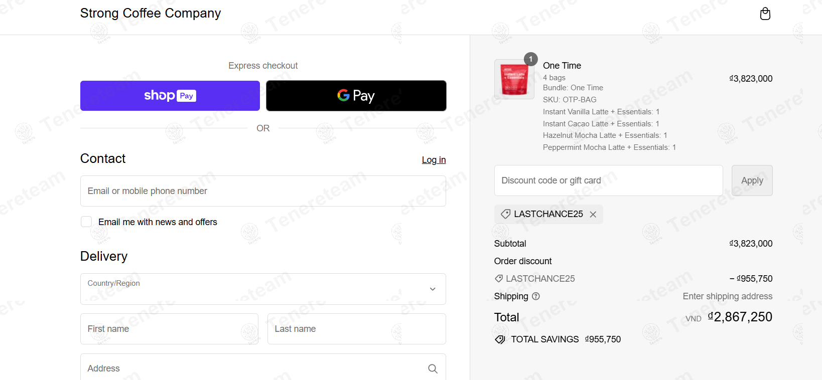 Strong Coffee Company apply coupon code