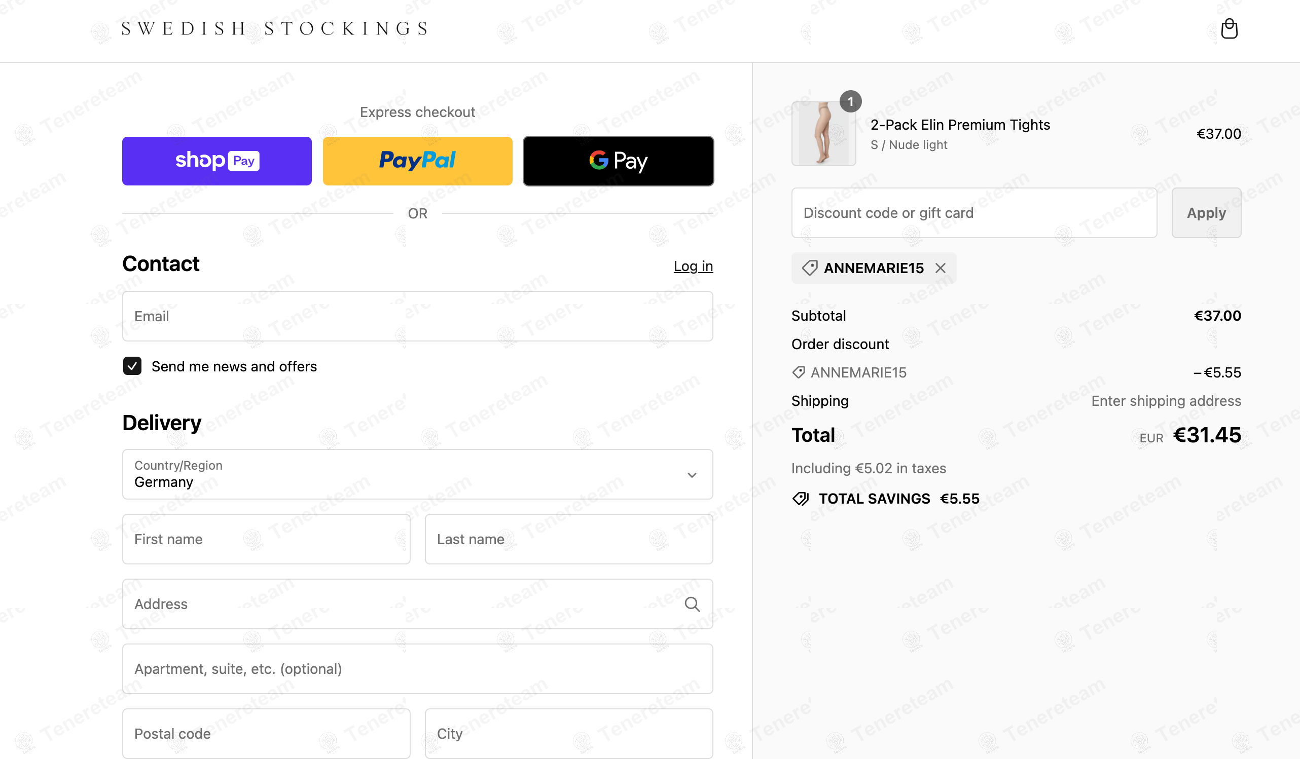 Swedish Stockings apply coupon code