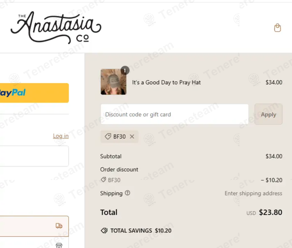 The Anastasia Co apply coupon code