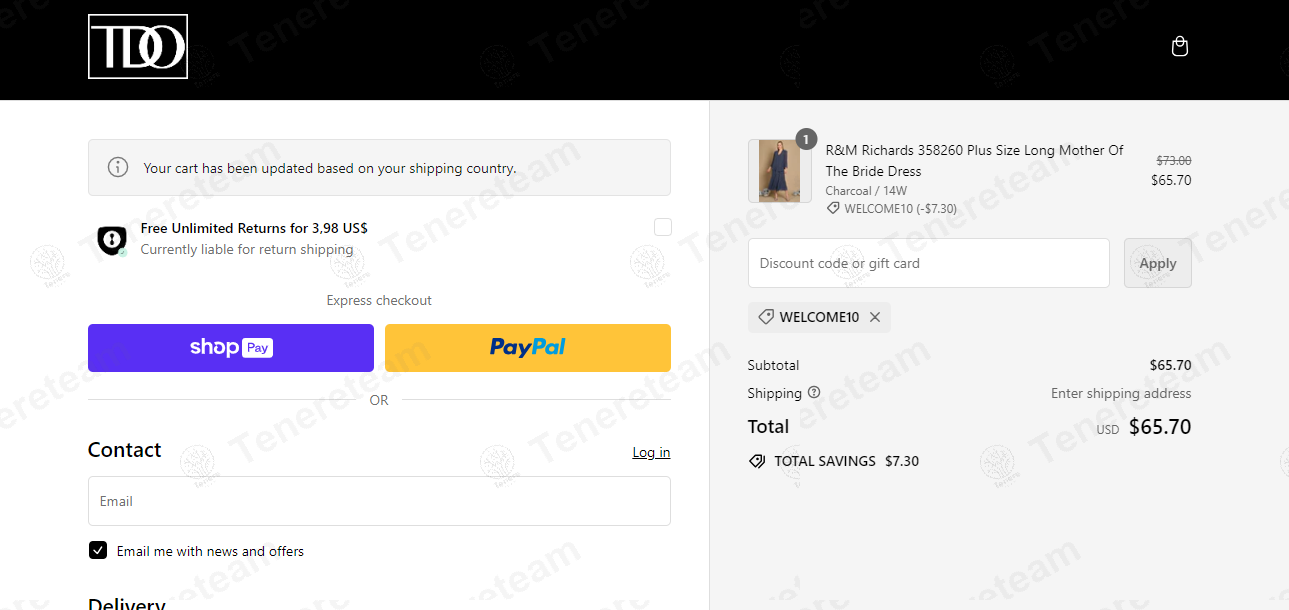 The Dress Outlet apply coupon code