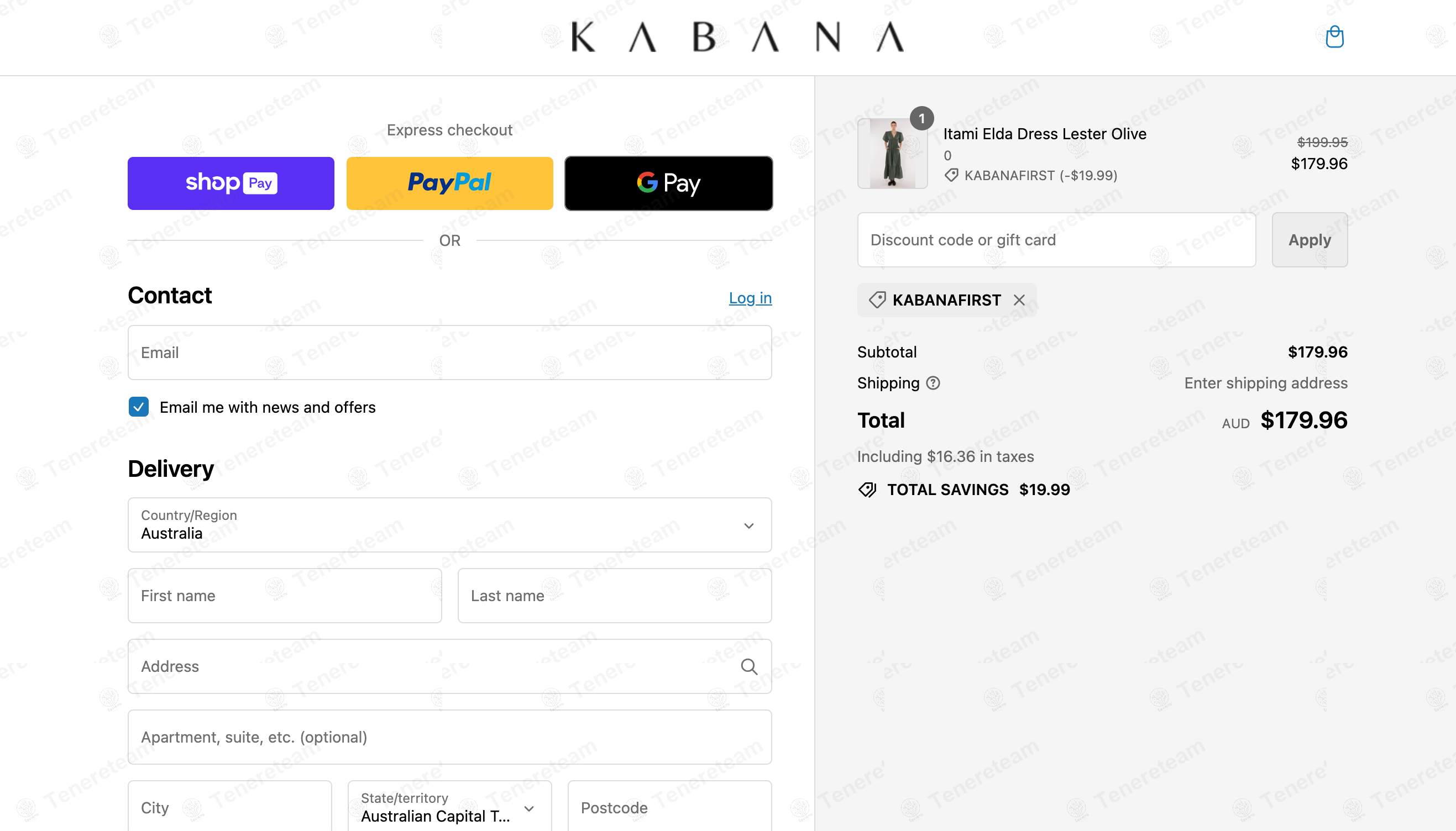 The Kabana Shop apply coupon code