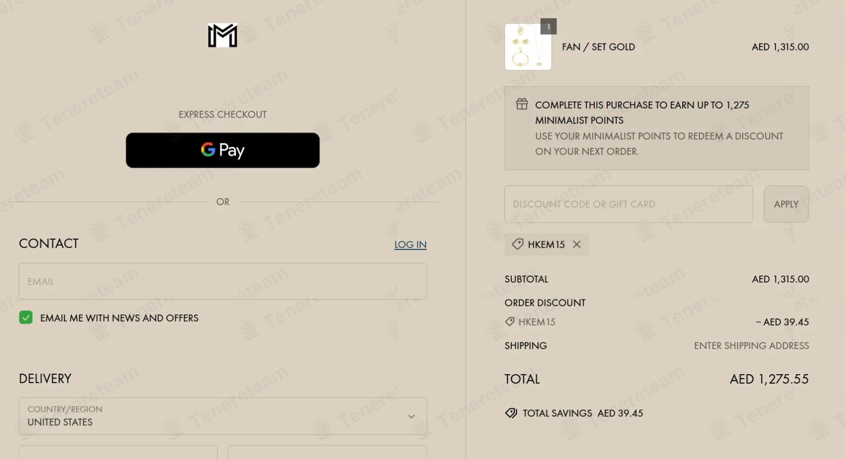The Minimalist Avenue apply coupon code