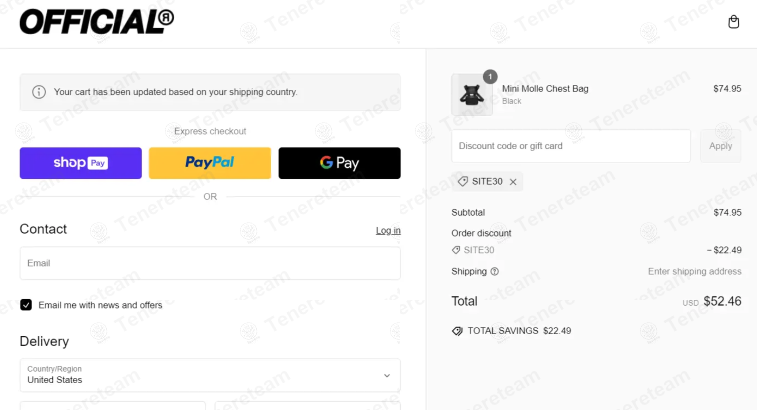 The Official Brand apply coupon code