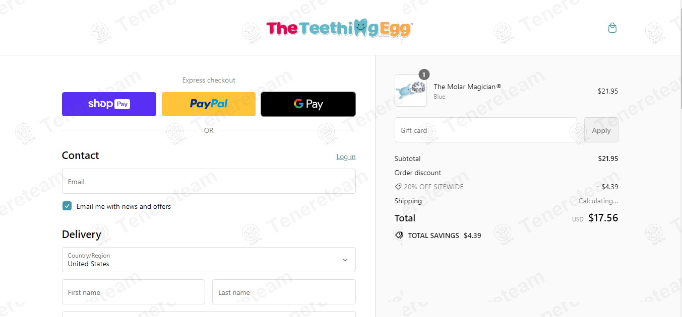 The Teething Egg apply coupon code