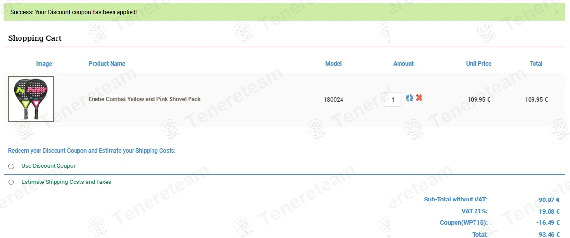 Tienda Padel Point apply coupon code