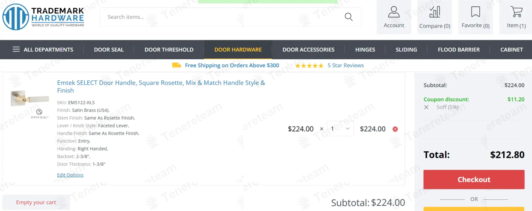 Trademark Hardware apply coupon code