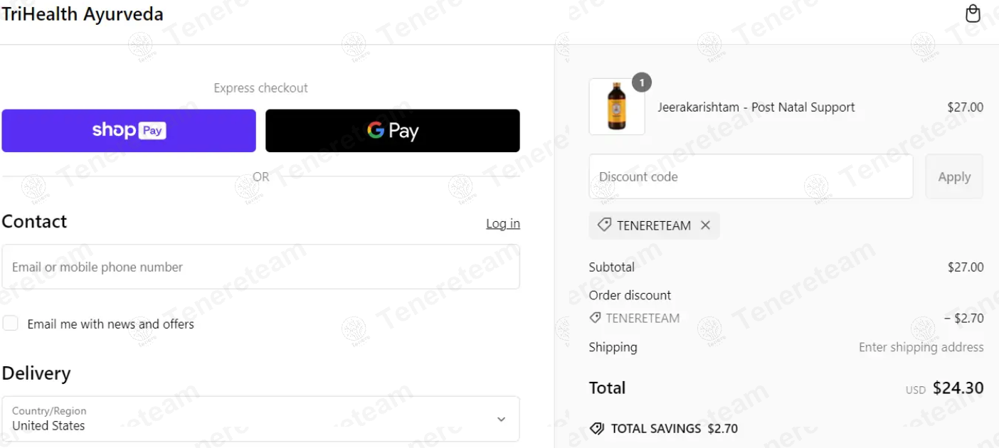 Tri Health Ayurveda apply coupon code