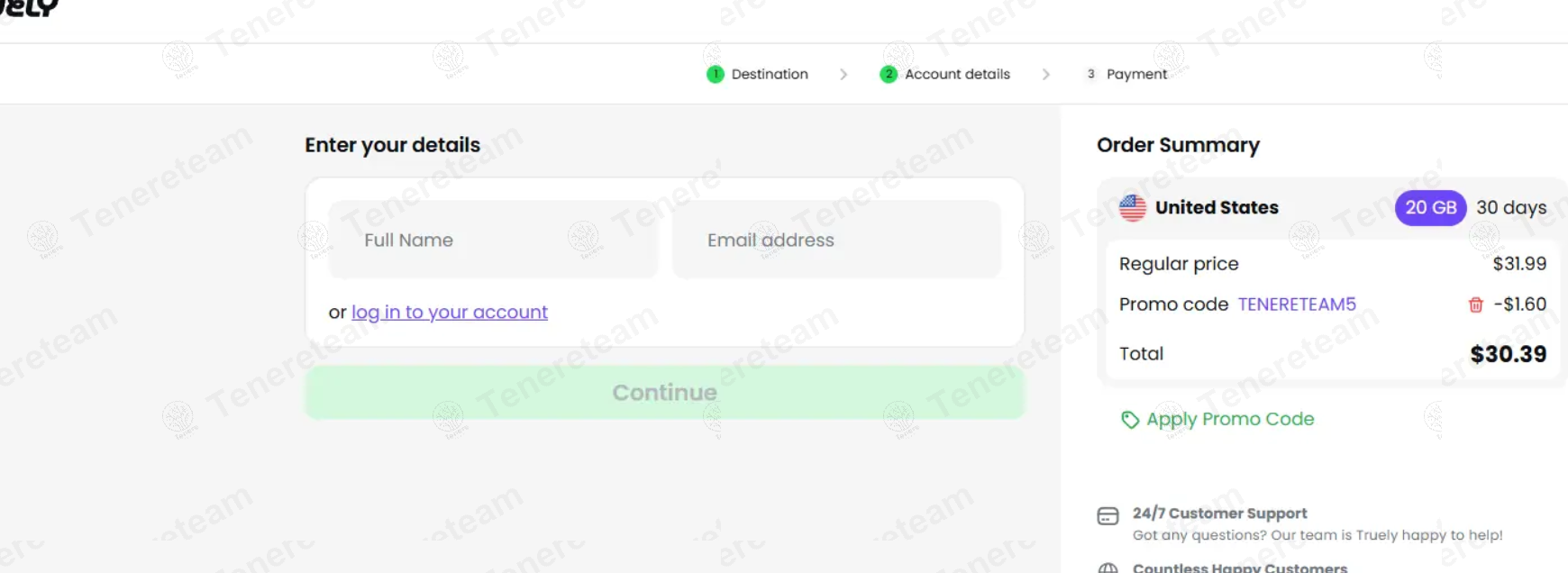 Truely eSIMs apply coupon code
