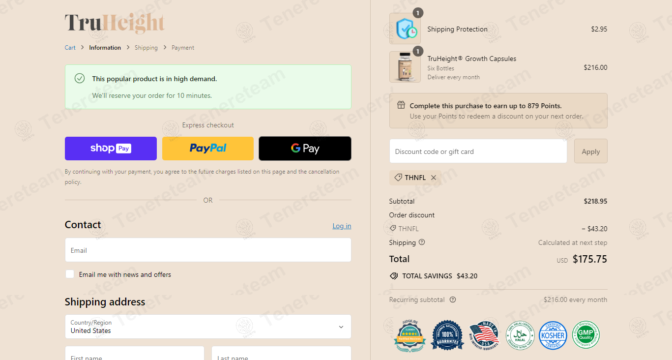 TruHeight Vitamins apply coupon code