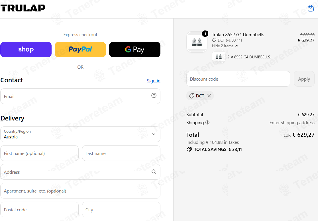 Trulap Europe apply coupon code