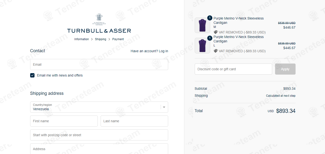 Turnbull and Asser UK apply coupon code