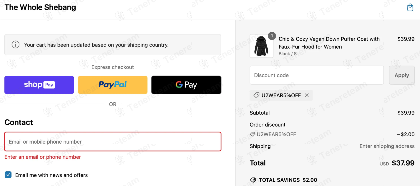 U2 Wear apply coupon code