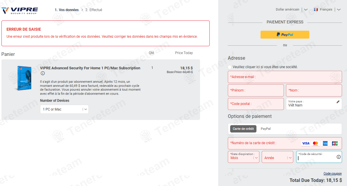 Vipre apply coupon code