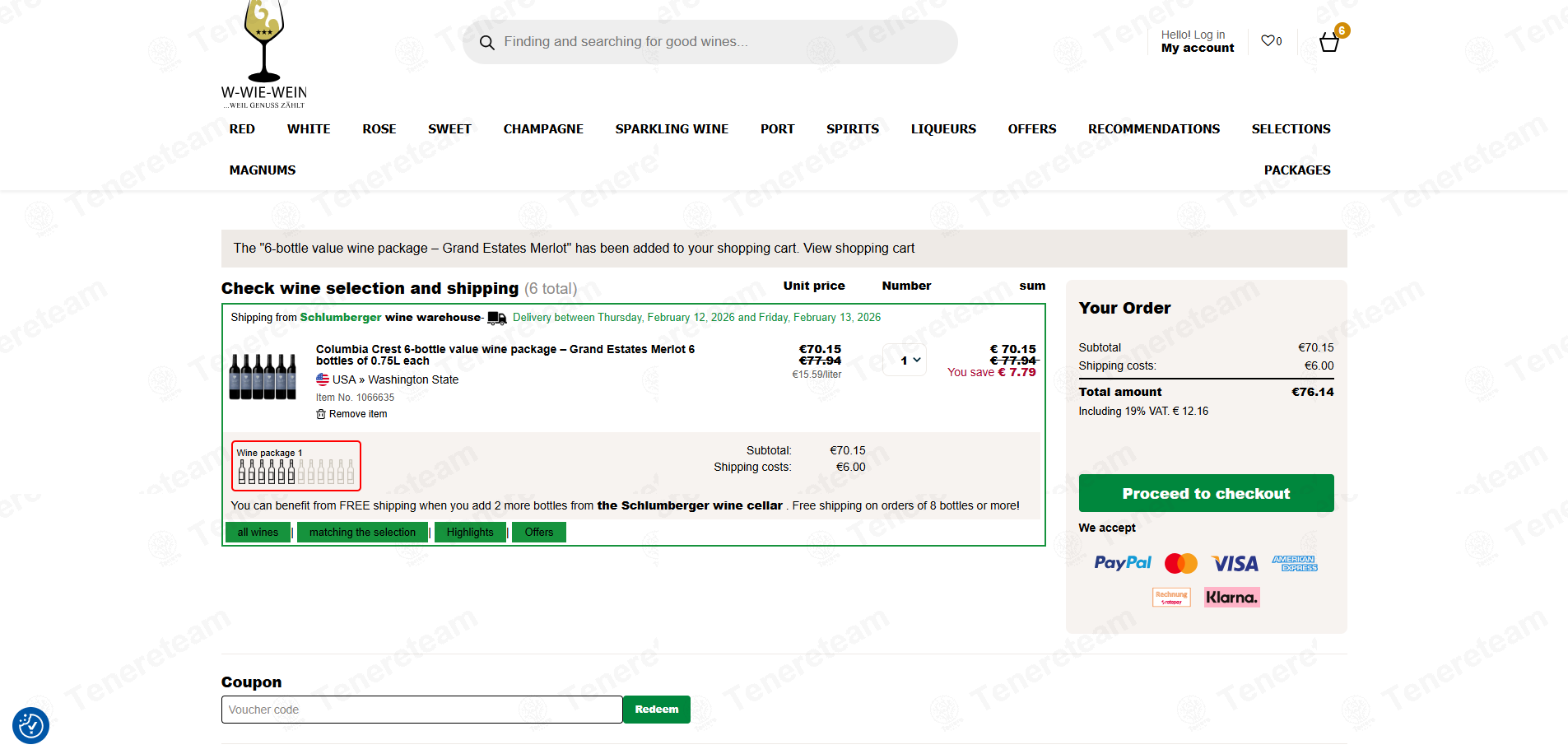W Wie Wein DE apply coupon code