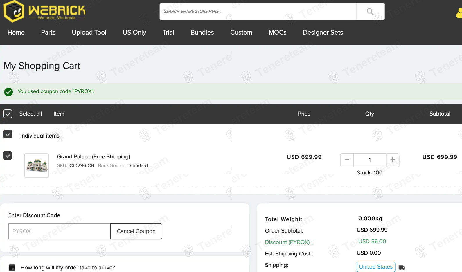 Webrick apply coupon code