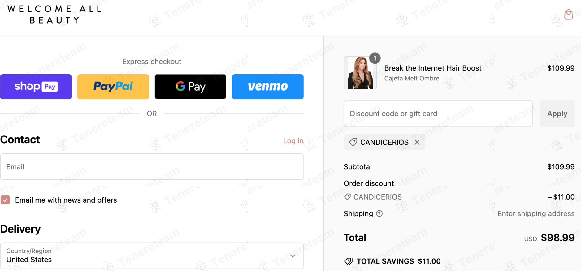 Welcome All Beauty apply coupon code