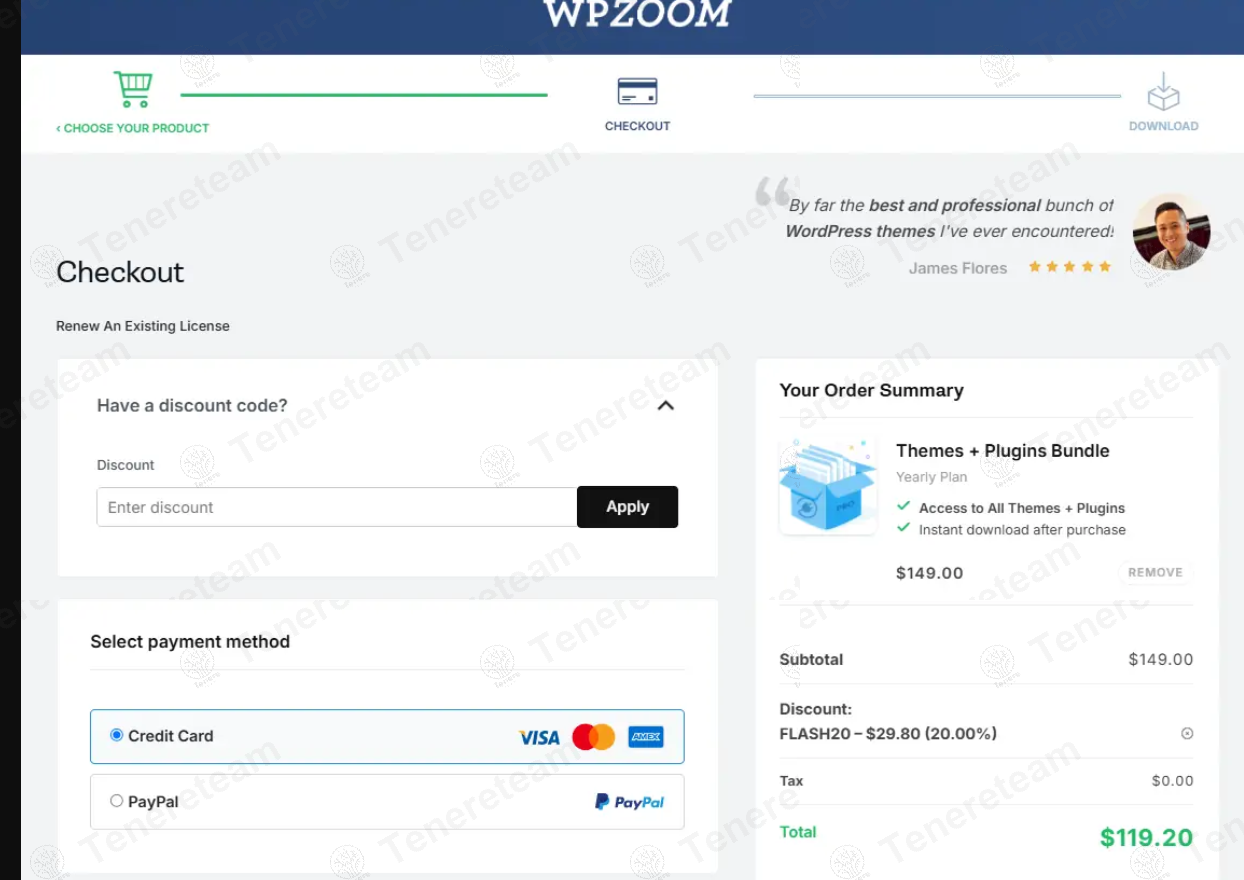 WPzoom apply coupon code