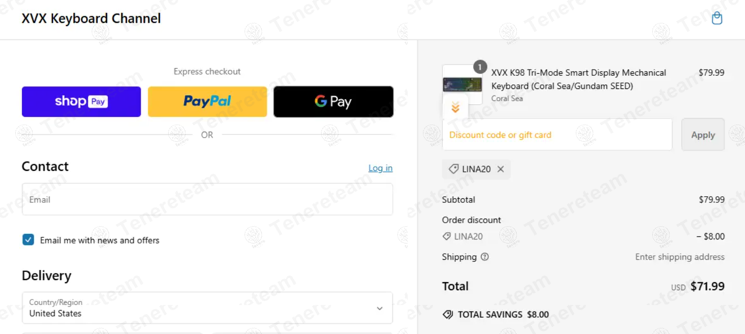 Xvx Keyboard apply coupon code