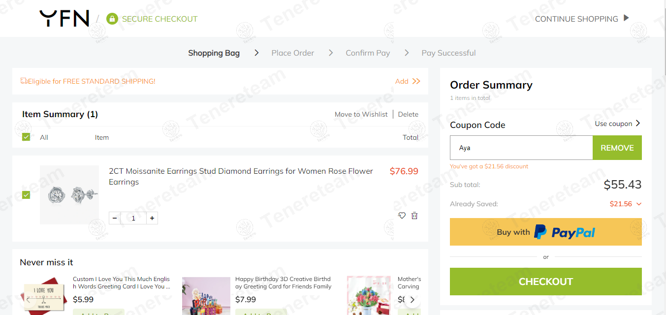YFN apply coupon code