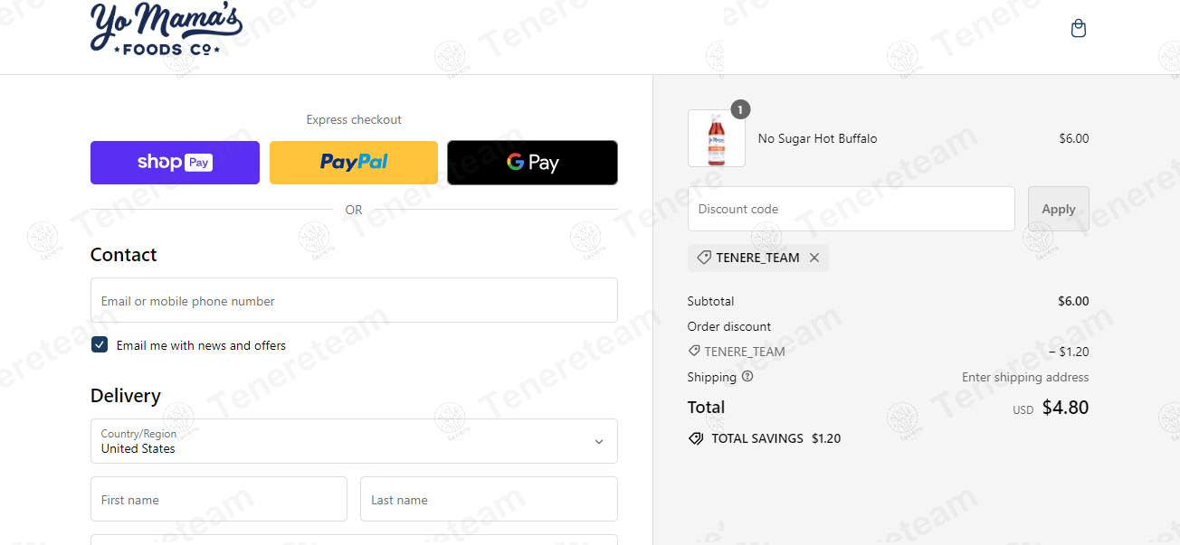 Yo Mama's Foods apply coupon code