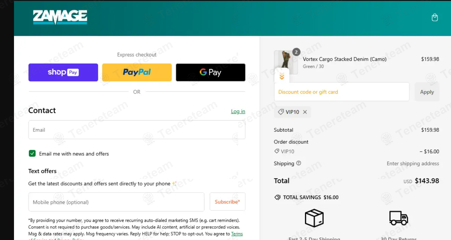 Zamage apply coupon code
