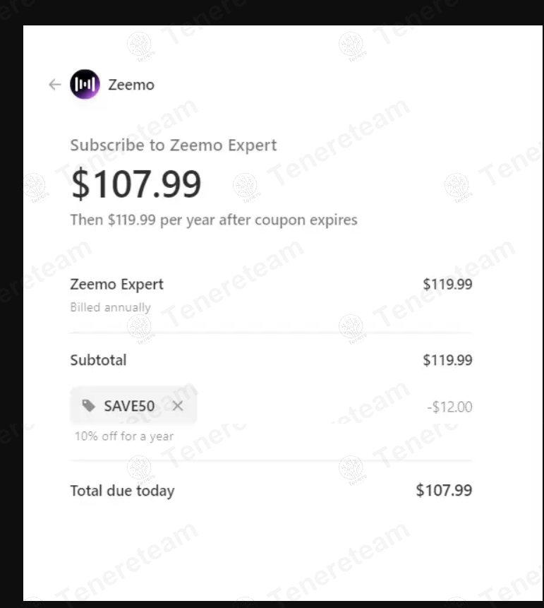 Zeemo AI apply coupon code